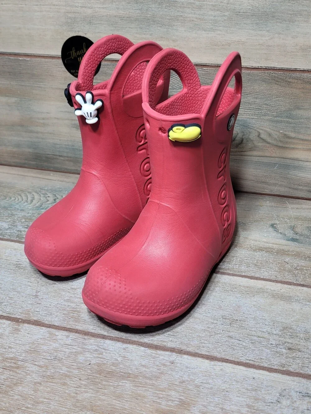 Crocs Waterproof Red Pull On Rain Boots Kids Size C 10